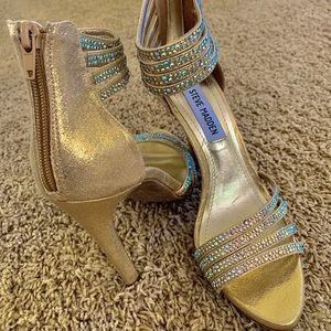 Gold and Silver Strapped Steve Madden Heels